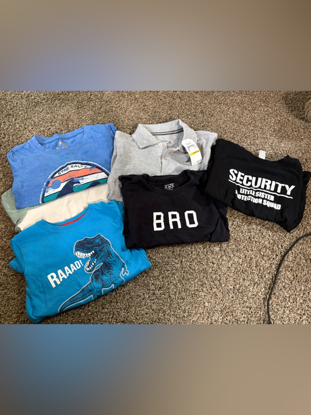 Boys Graphic Tee Bundle - Blue, Black, Gray, Teal